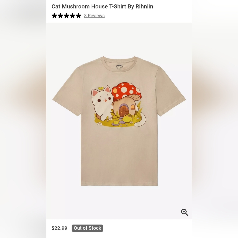 Hot Topic Cat Mushroom Shirt